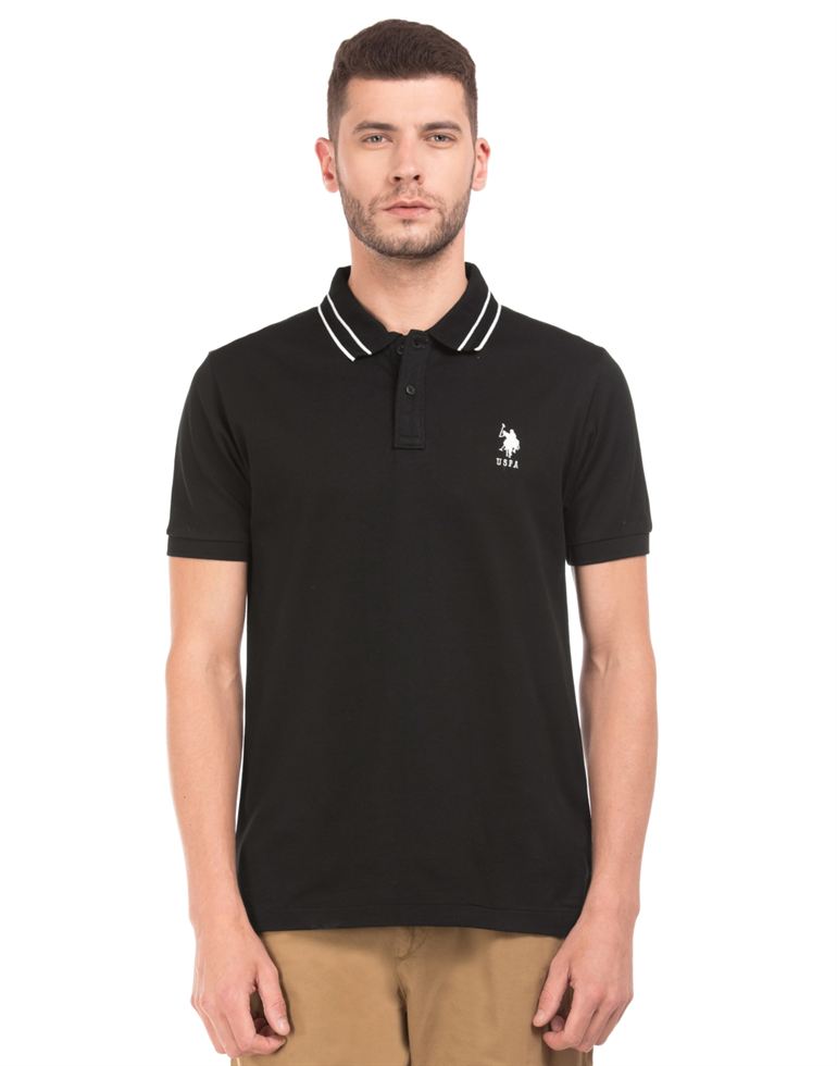 U.S. Polo Assn. Men Casual Wear Solid T-Shirt